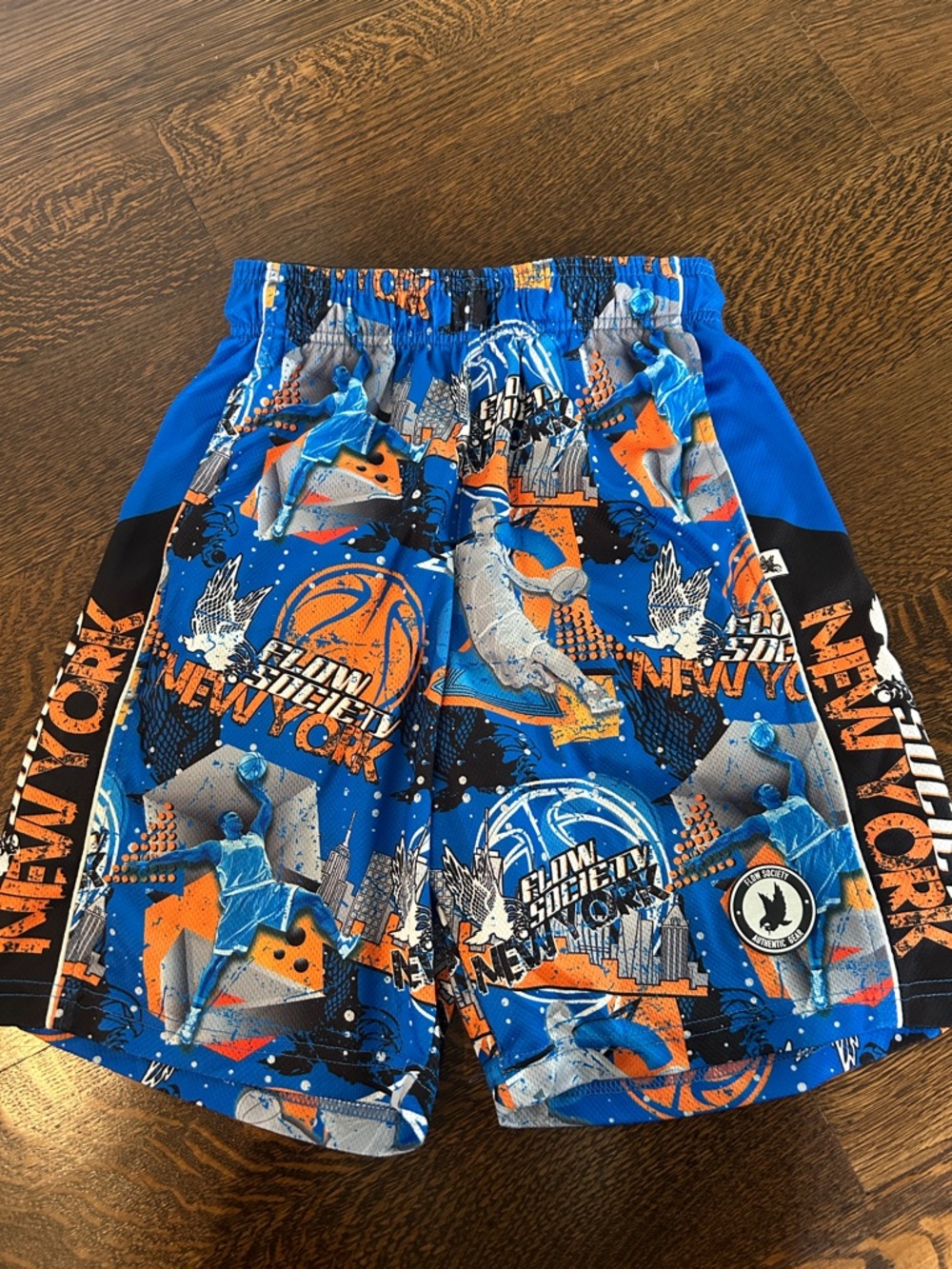Society Light Blue Shorts with Black Waistband